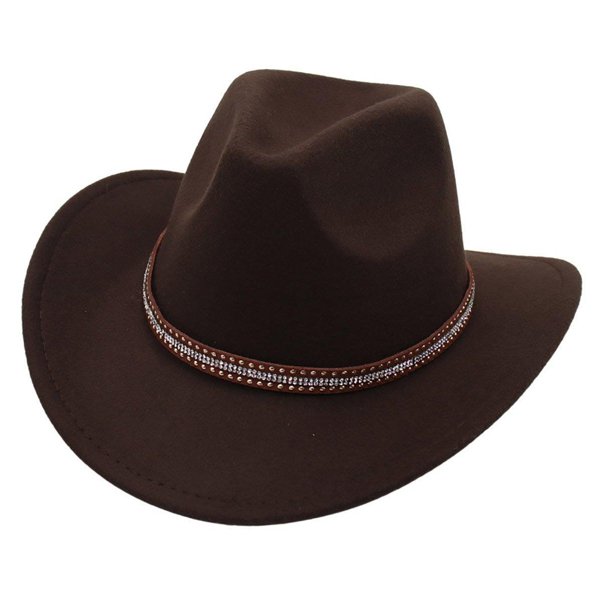 Western Cowboy Hat American  Jazz Hat for Men Women Upside Down Top Hat - Red