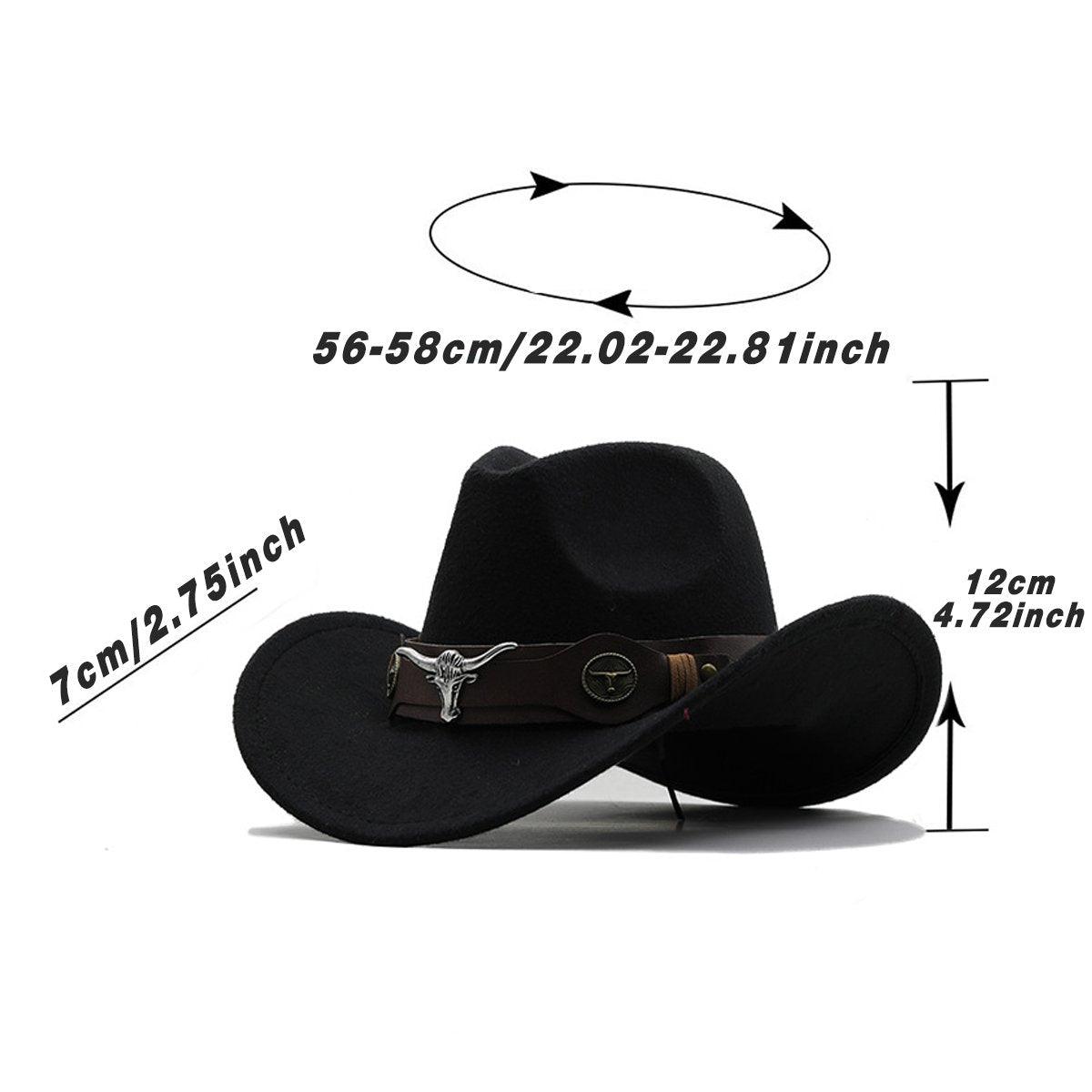 Vintage Woolen Felt Top Hat Cowboy Hat Classic Style Fashion Hat for Men - Rose Red