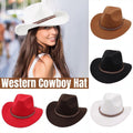 Western Cowboy Hat American  Jazz Hat for Men Women Upside Down Top Hat - White