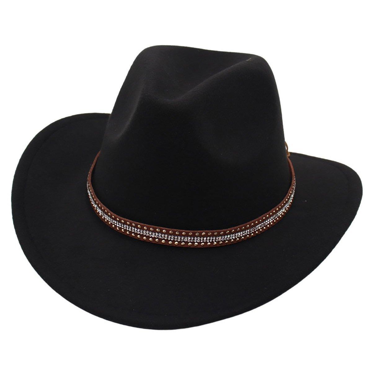 Western Cowboy Hat American  Jazz Hat for Men Women Upside Down Top Hat - White