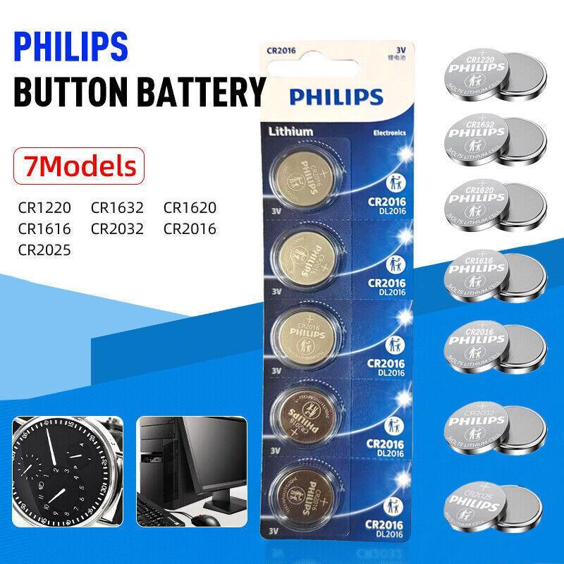 5-20Pcs Philips Cr1220 Cr1616 Cr1620 Cr1632 Cr2016 Cr2025 Cr2032 Button Battery - CR2025-5PCS