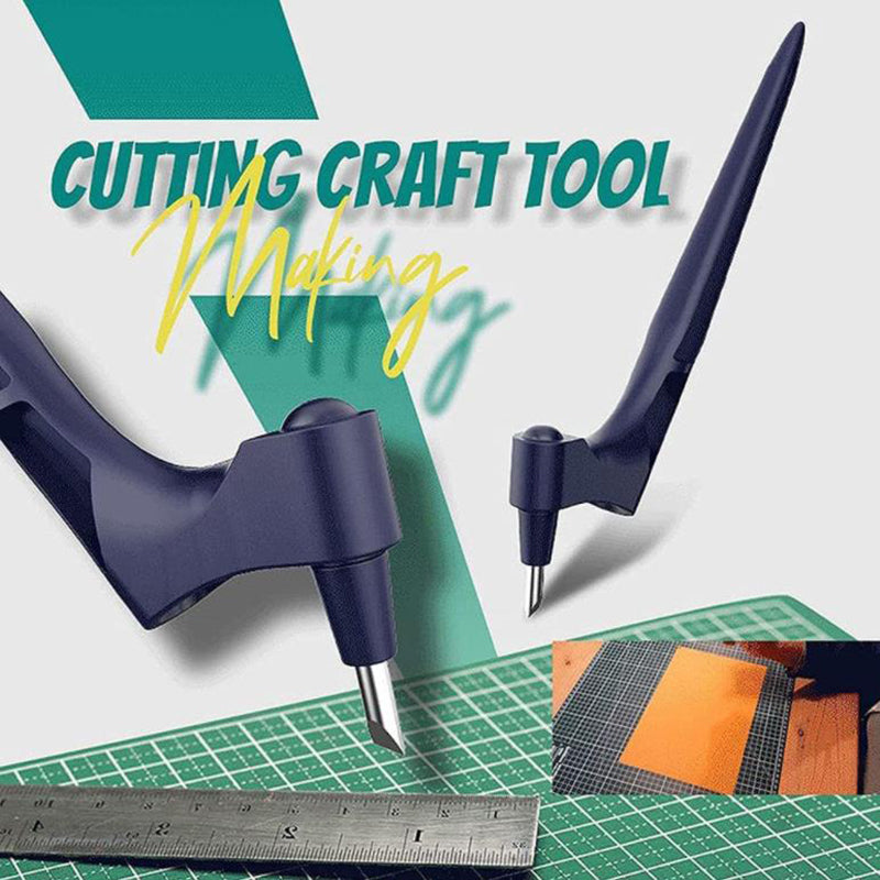360-Degree Rotating Craft Cutting Tool with Precision Blade for Craft Art - Grey