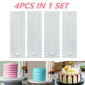4Pcs Cake Decorating Icing Smoother Edge Frosting Scraper Comb Pastry Spatulas