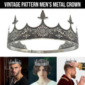 Men Crown Headpiece Royal Vintage Metal Crown Gold Medieval King Costume Party