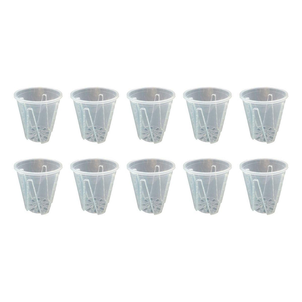 10xClear Plastic Orchid Pots with Holes for Phalaenopsis Root Aeration
