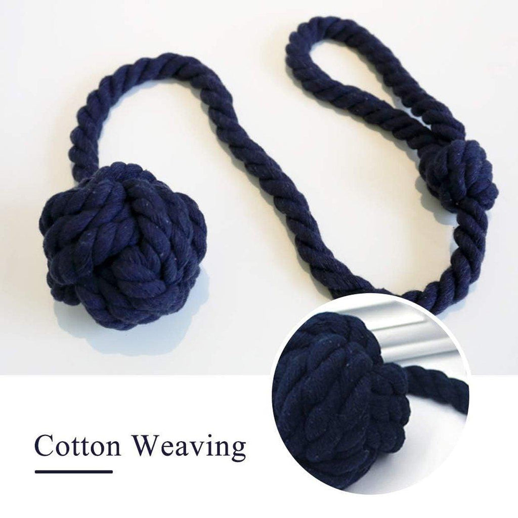 1pair Braided Cotton Curtain Tiebacks No Hole Curtain Holdbacks Hanging Balls - Pink