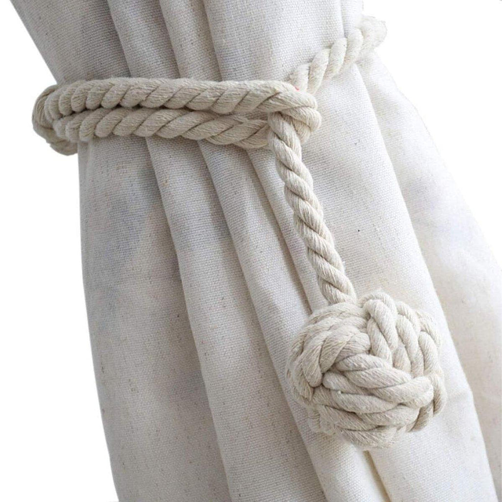 1pair Braided Cotton Curtain Tiebacks No Hole Curtain Holdbacks Hanging Balls - Pink
