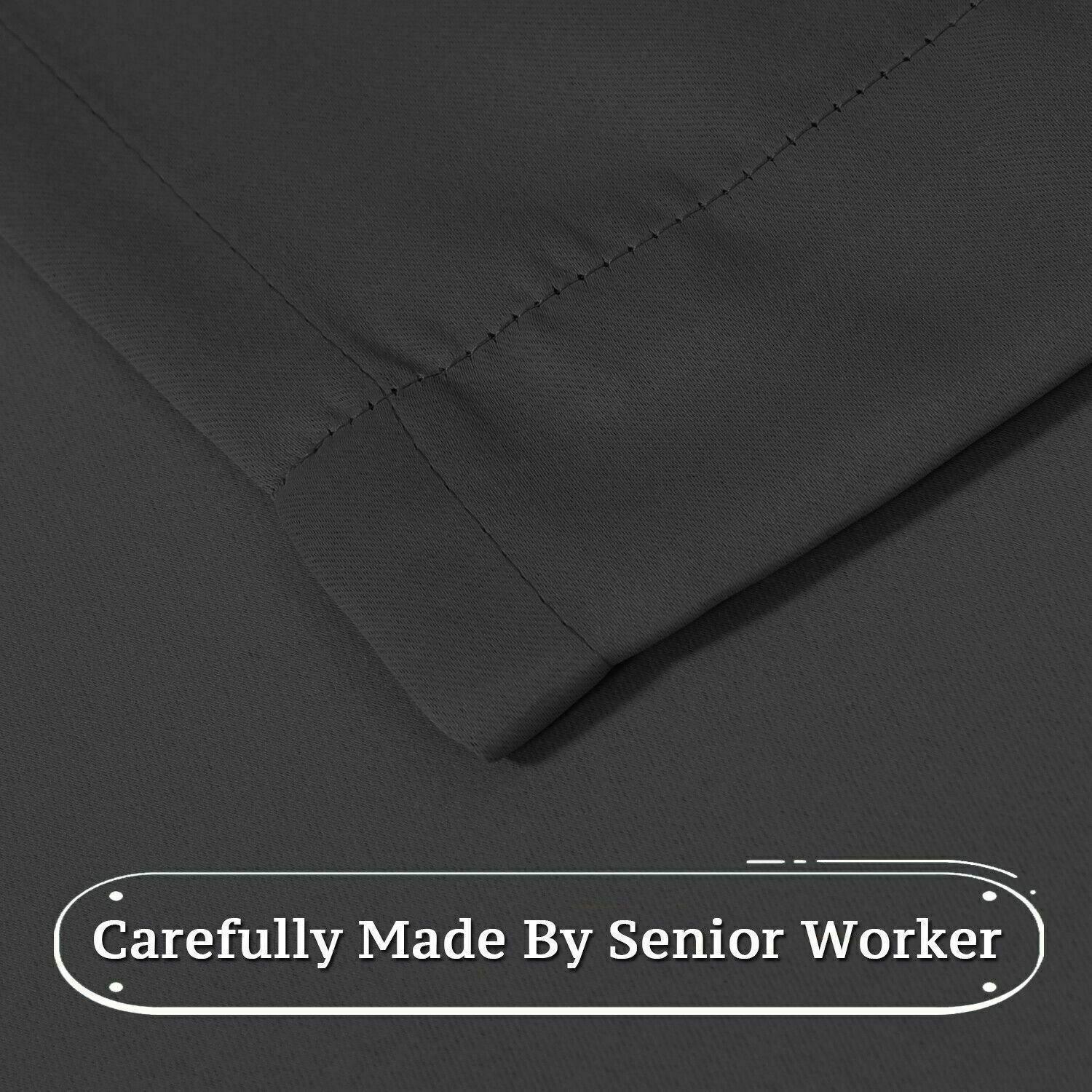2pcs Semi Blackout Curtain Fabric Solid Colour Home Decor Drapes for Living Room - Dark Grey - 132x213cm
