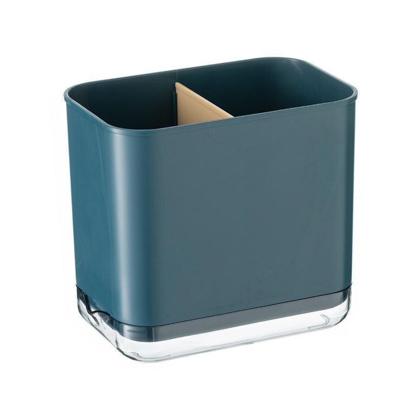 Cutlery Drainer Basket Multifunctional Storage Holder Box Spoon Drain Rack - Grey