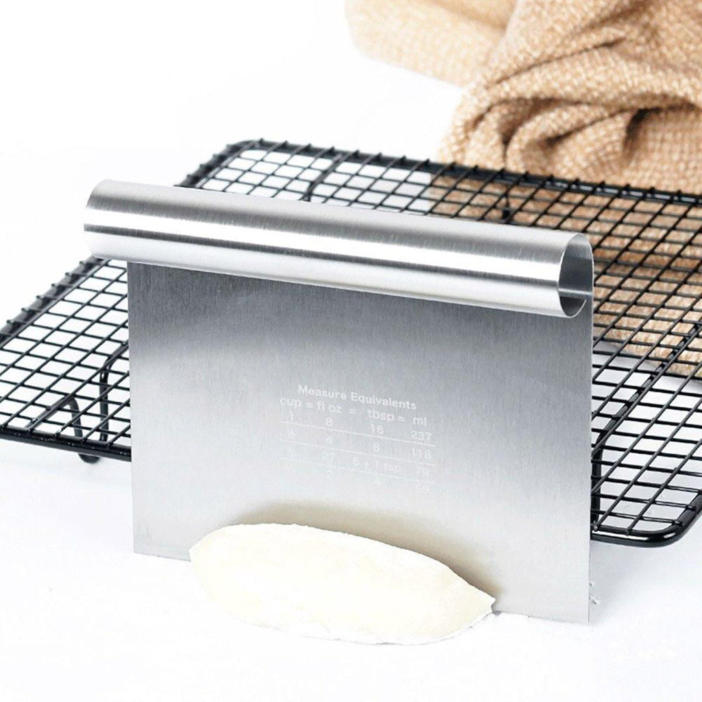 Stainless Steel Dough Cutter Knife Measurement Scraper Pastry Baking Tool - 30cm