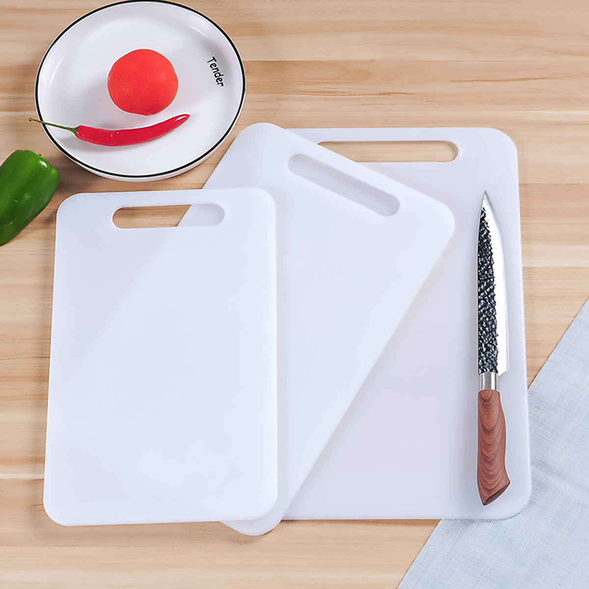 Plastic Cutting Board Small Size Chopping Board for Kitchen Food Prep Home Use - 33x20cm