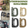 2/5pcs Outdoor D-ring Buckle for Backpack Mountaineering Hiking Camping Clip - 2pcs-Black