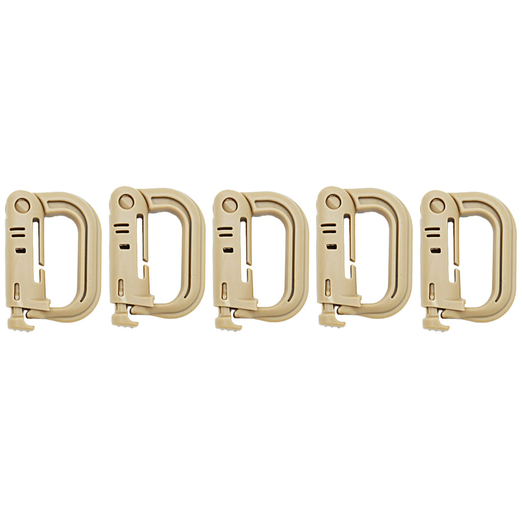 2/5pcs Outdoor D-ring Buckle for Backpack Mountaineering Hiking Camping Clip - 2pcs-Black