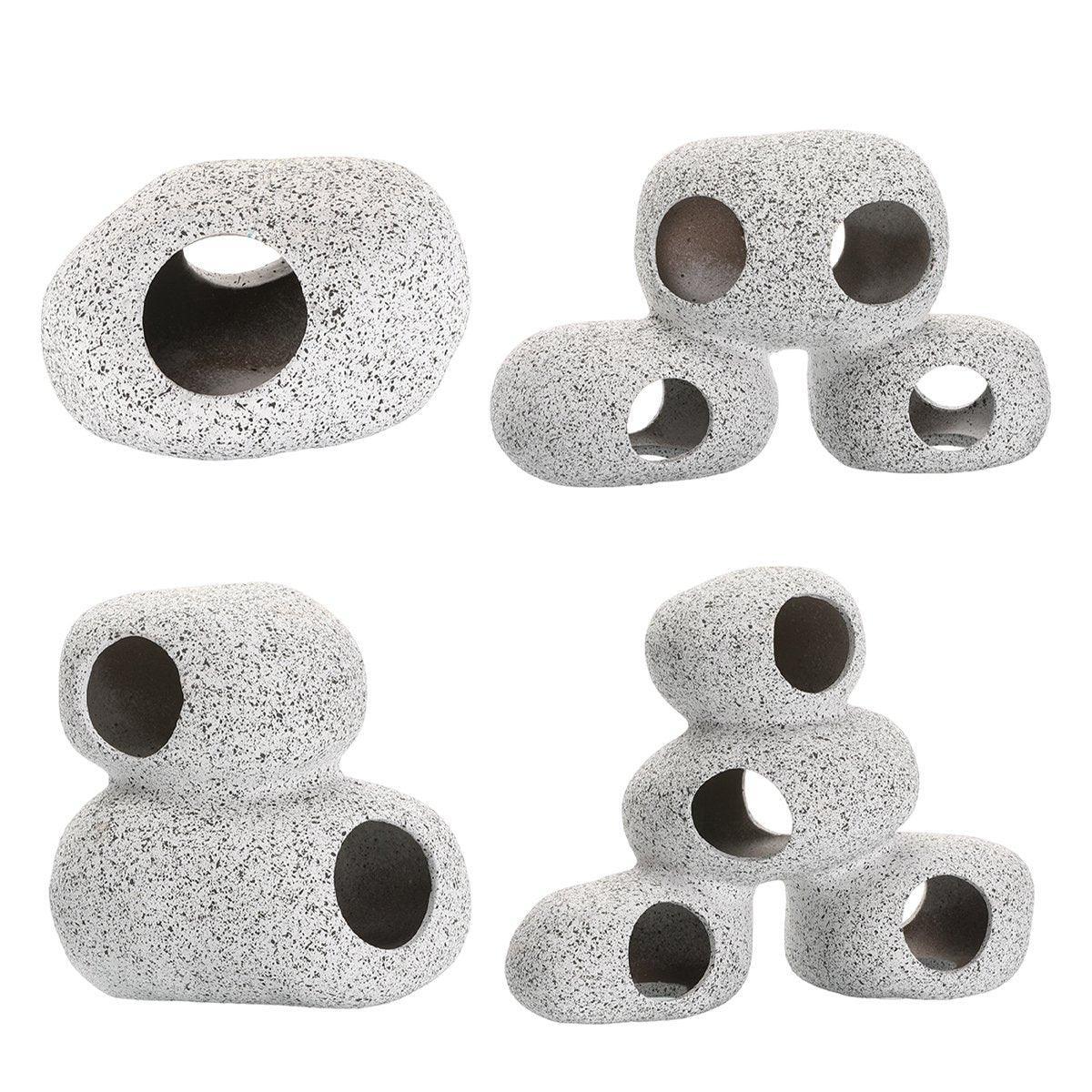 Clay Pot Aquarium Decoration Shrimp House Cichlid Breeding Tank Fish Nest - Five Holes