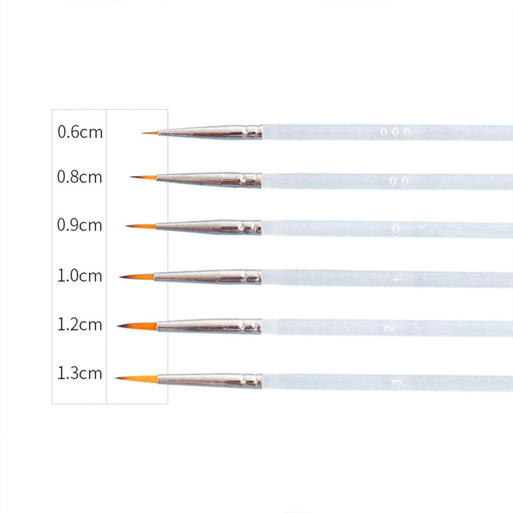 6X Extra Fine Detail Paint Brushes Art Miniatures Model Maker