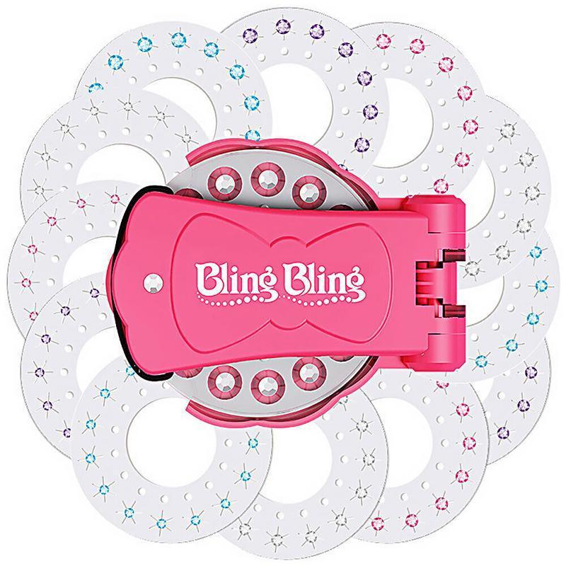 Diamond Hair Sparkle Stapler Machine Tools Kit Gems for Shirt Decor Girls - 1 hair sticking drill +12 sticking drills