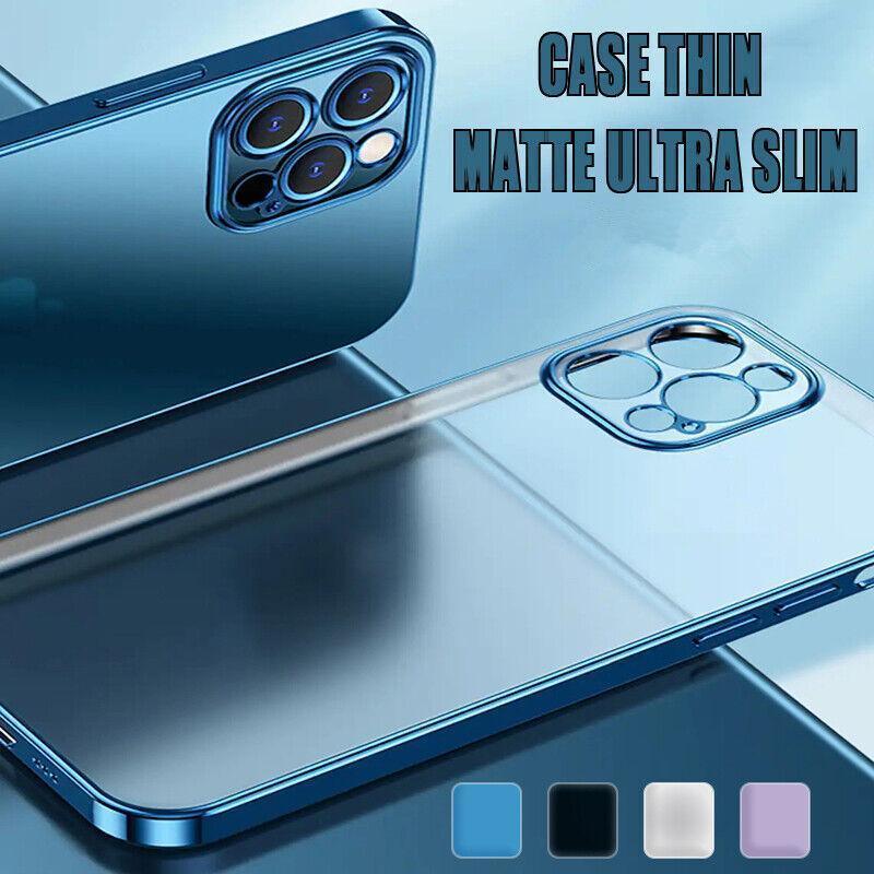 Purple For iPhone 13 12 11 Pro Max Case Thin Matte Ultra Slim Shockproof Clear Cover - iPhone 12 Mini