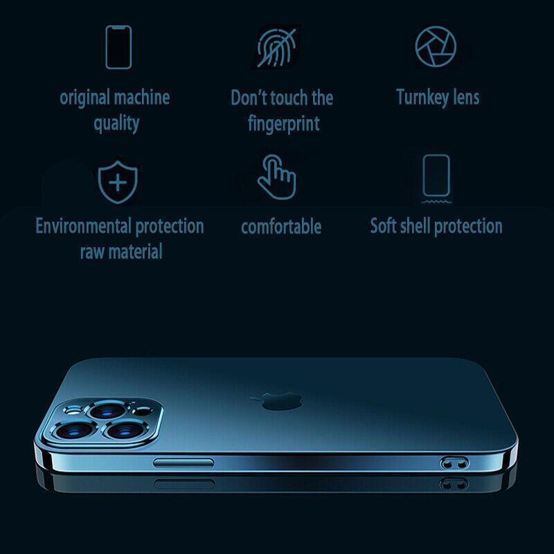 Purple For iPhone 13 12 11 Pro Max Case Thin Matte Ultra Slim Shockproof Clear Cover - iPhone 13 Pro