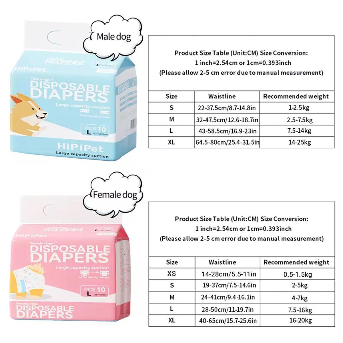 Dog Physiological Pants Pet Diaper Underwear for Hygiene and Incontinence Management - Female - L