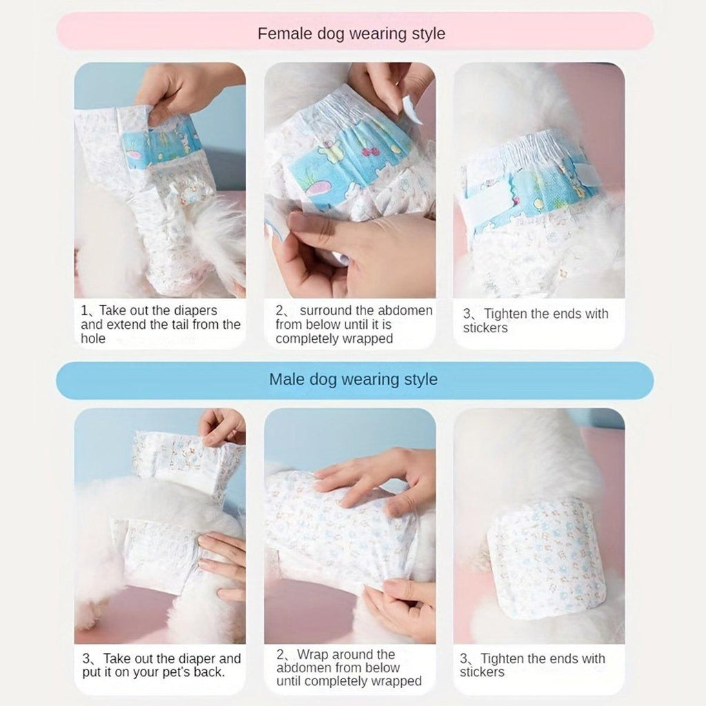 Dog Physiological Pants Pet Diaper Underwear for Hygiene and Incontinence Management - Male - XL