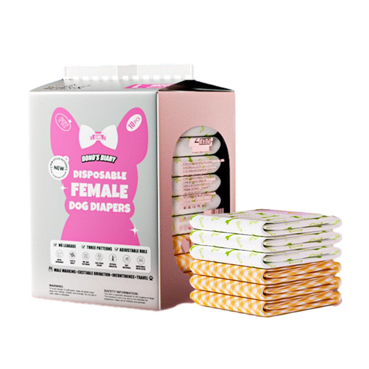 Disposable Female Dog Diapers Leakproof Breathable with Colour Indicator - XL 38-58cm