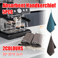 5PCS Waffle Cleaning Cloth Coffee Machine Bar Towel Dish Rag Absorbent - Blue