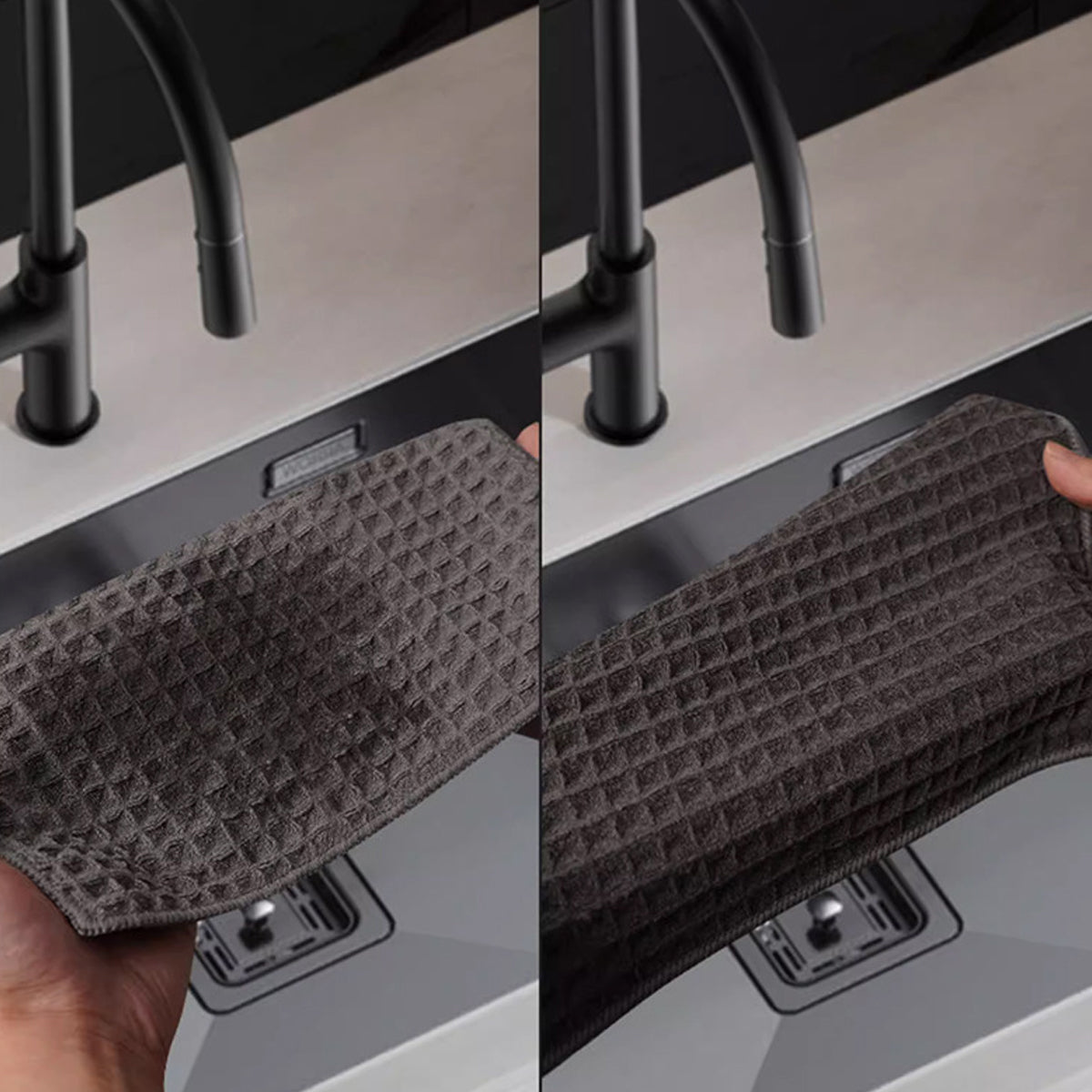 5PCS Waffle Cleaning Cloth Coffee Machine Bar Towel Dish Rag Absorbent - Blue