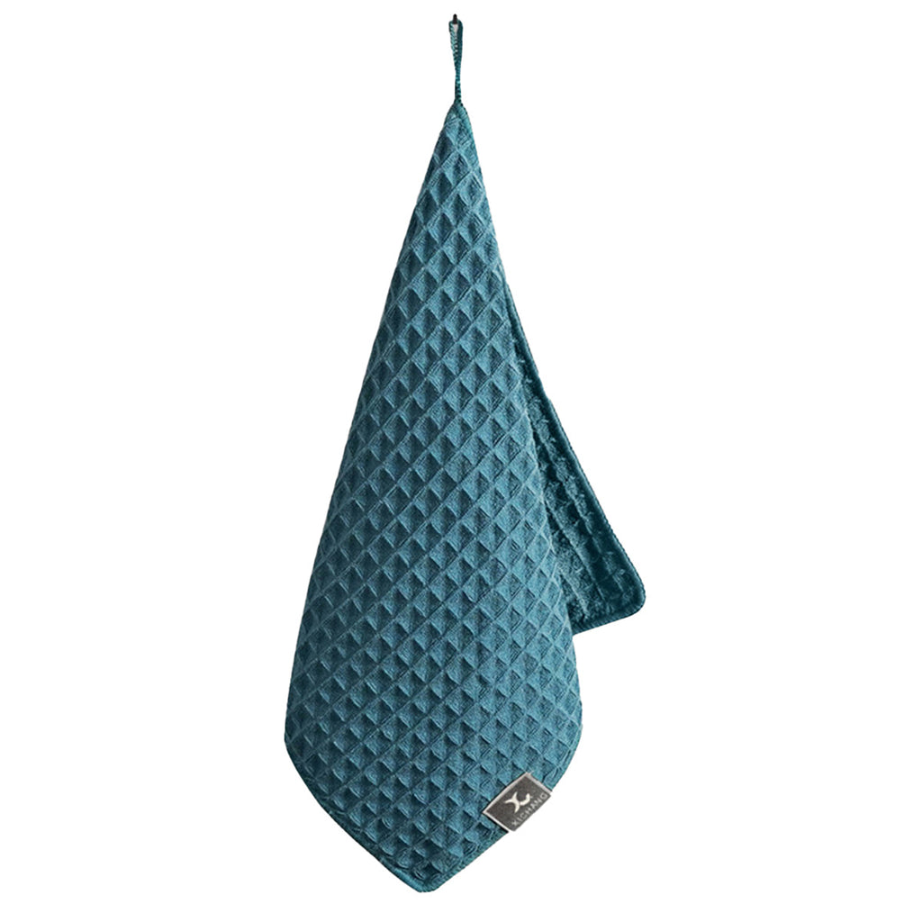 5PCS Waffle Cleaning Cloth Coffee Machine Bar Towel Dish Rag Absorbent - Blue