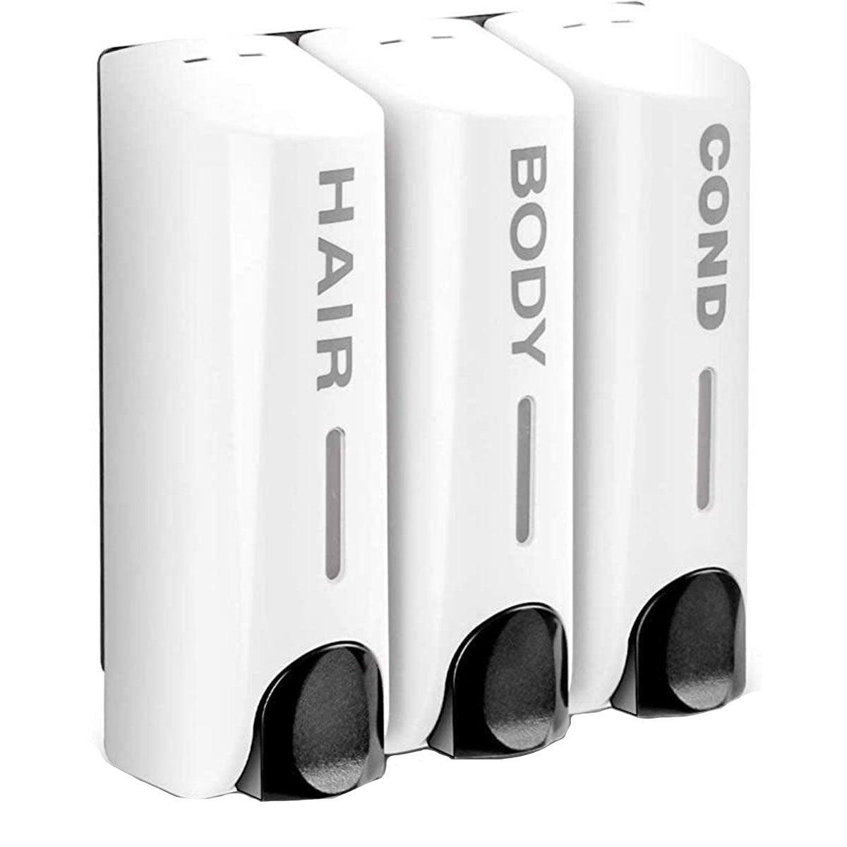 Hotel Wall Mounted Soap Dispenser Bathroom Shampoo Shower Gel Hand Soap Box - Black-Double