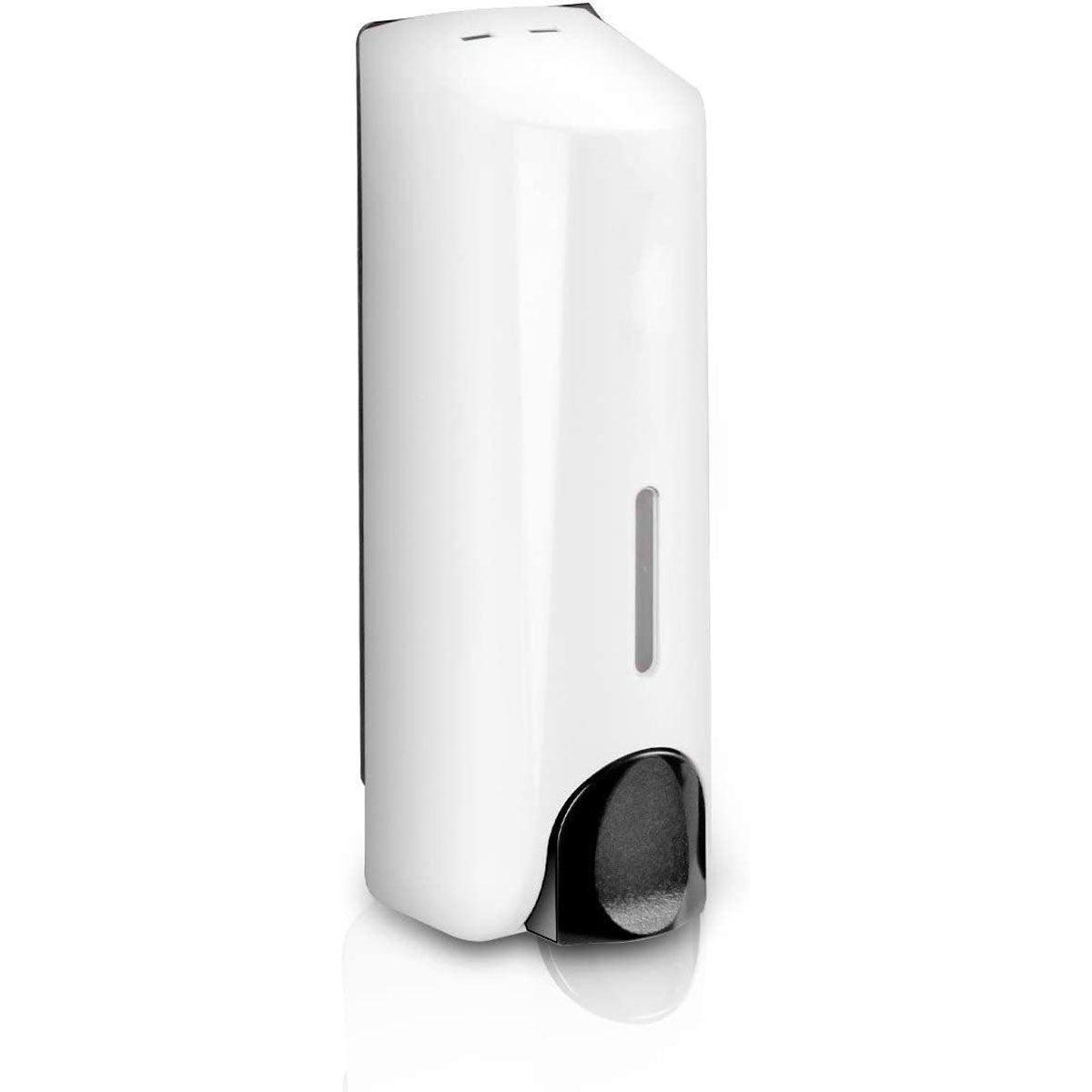 Hotel Wall Mounted Soap Dispenser Bathroom Shampoo Shower Gel Hand Soap Box - White-Single