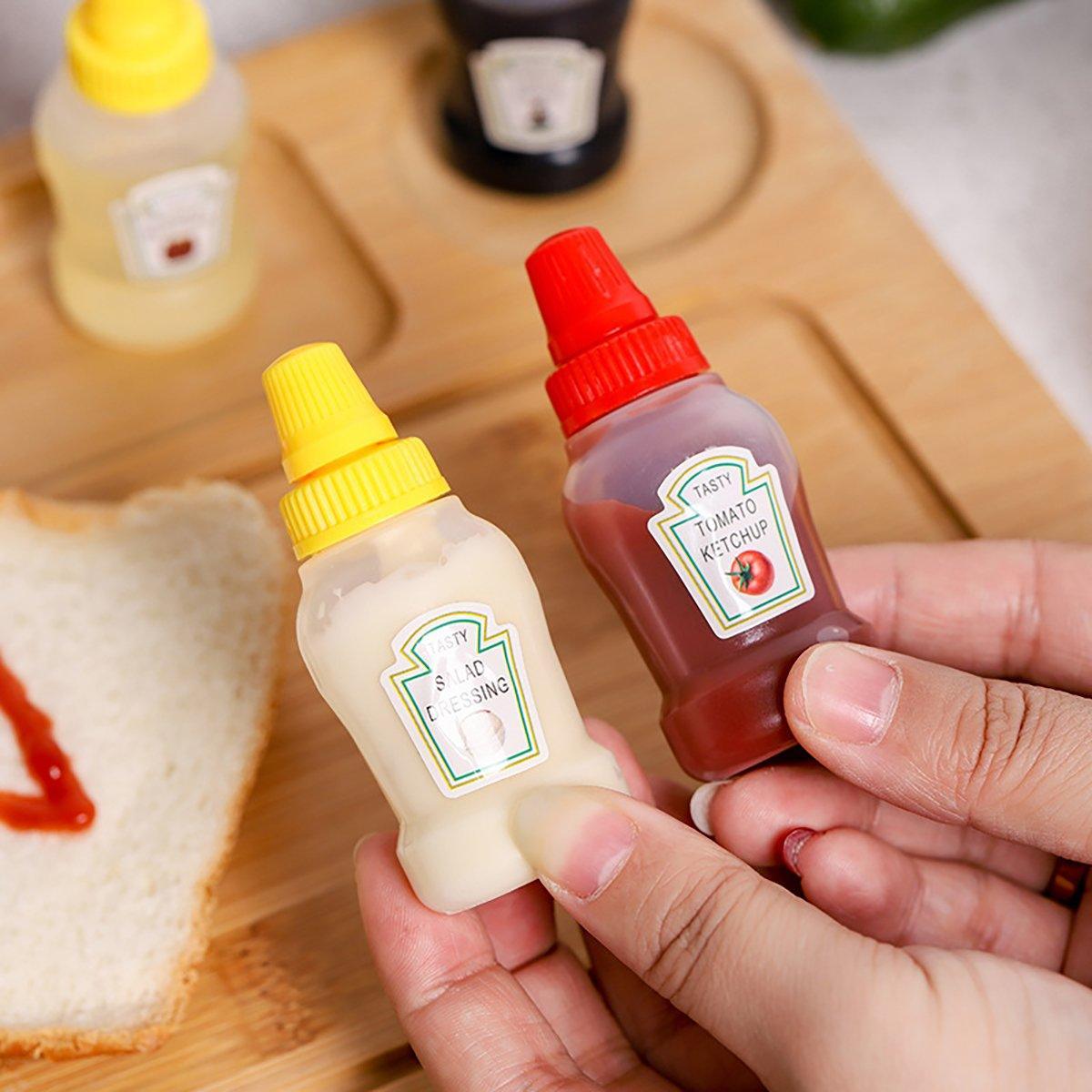 4pcs Mini Portable Sauce Box Condiment Dispensers for Picnic and Outdoor Use - Salad dressing