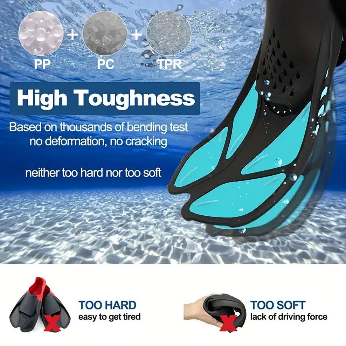 Adjustable Diving Flippers Swim Fins for Snorkeling Freestyle Training Gear - Purple-L/XL