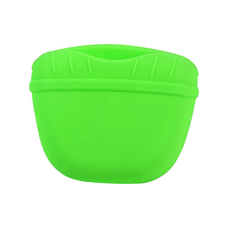 Dog Training Treat Bag Silicone Pet Pouch with Clip Waist Belt Snack Holder - Black