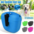 Dog Training Treat Bag Silicone Pet Pouch with Clip Waist Belt Snack Holder - Blue