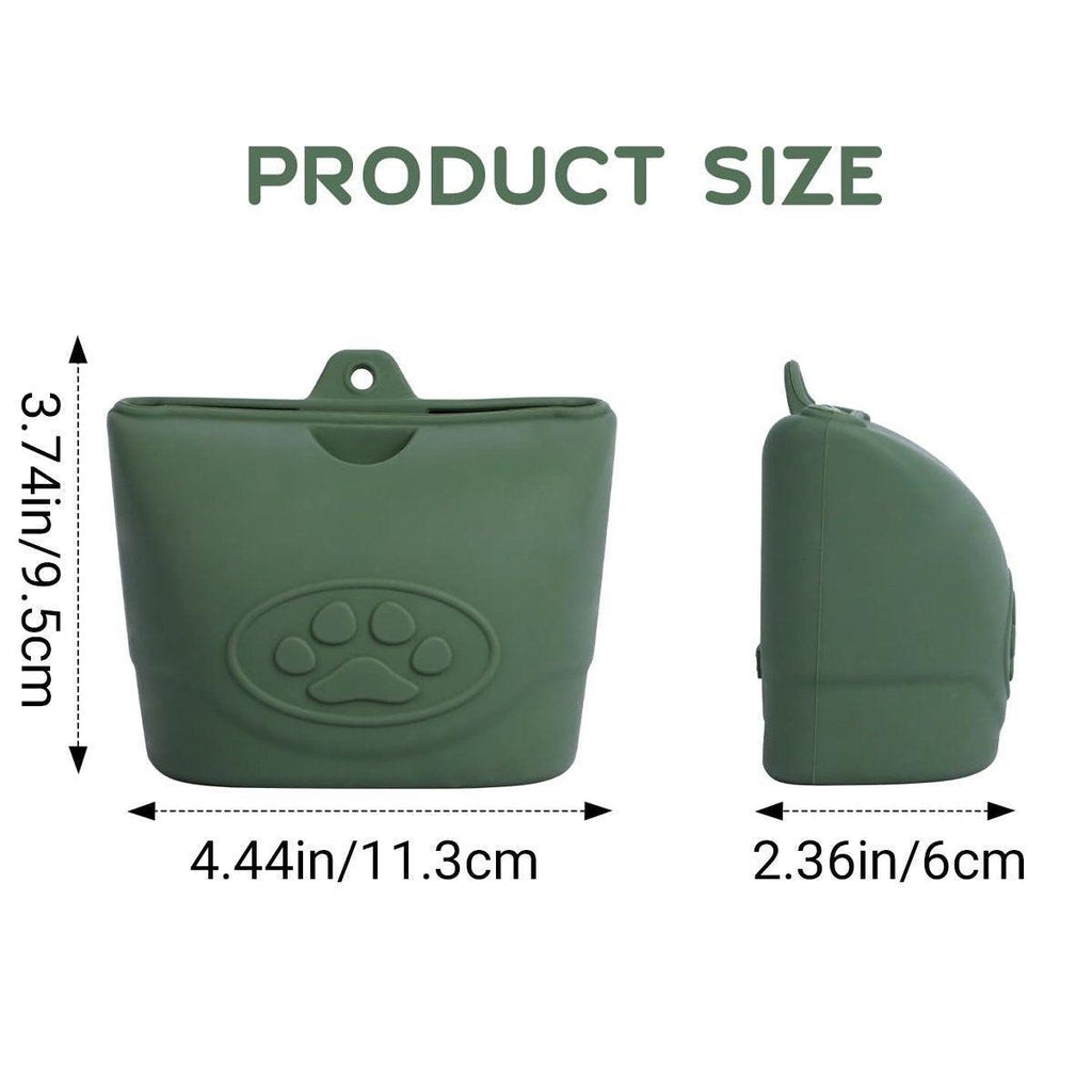 Portable Dog Food Bag Outdoor Walking Travel Feeding Pouch Pet Supplies - Dark Green