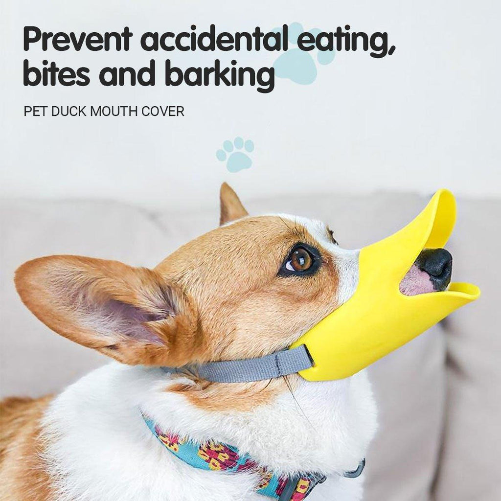Comfortable Silicone Dog Muzzle Anti-Bite Soft Duck Muzzle Pet Training Supplies - L
