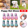 4pcs Breathable Mesh Dog Shoes Small Pets Puppy Paw Protection Summer Boots - Green-1