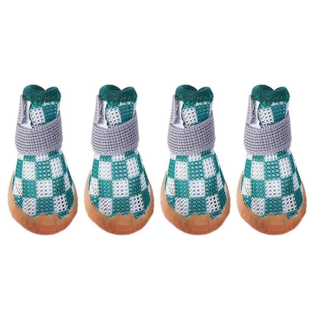 4pcs Breathable Mesh Dog Shoes Small Pets Puppy Paw Protection Summer Boots - Pink-2
