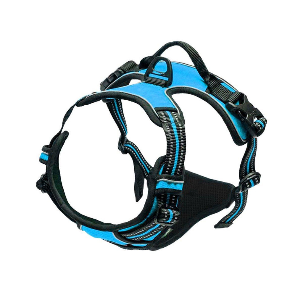 Adjustable No-Pull Dog Harness Vest S-XL Reflective Pet Training Outdoor Handle - Black-M
