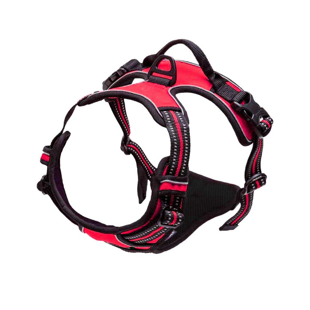 Adjustable No-Pull Dog Harness Vest S-XL Reflective Pet Training Outdoor Handle - Blue-XL