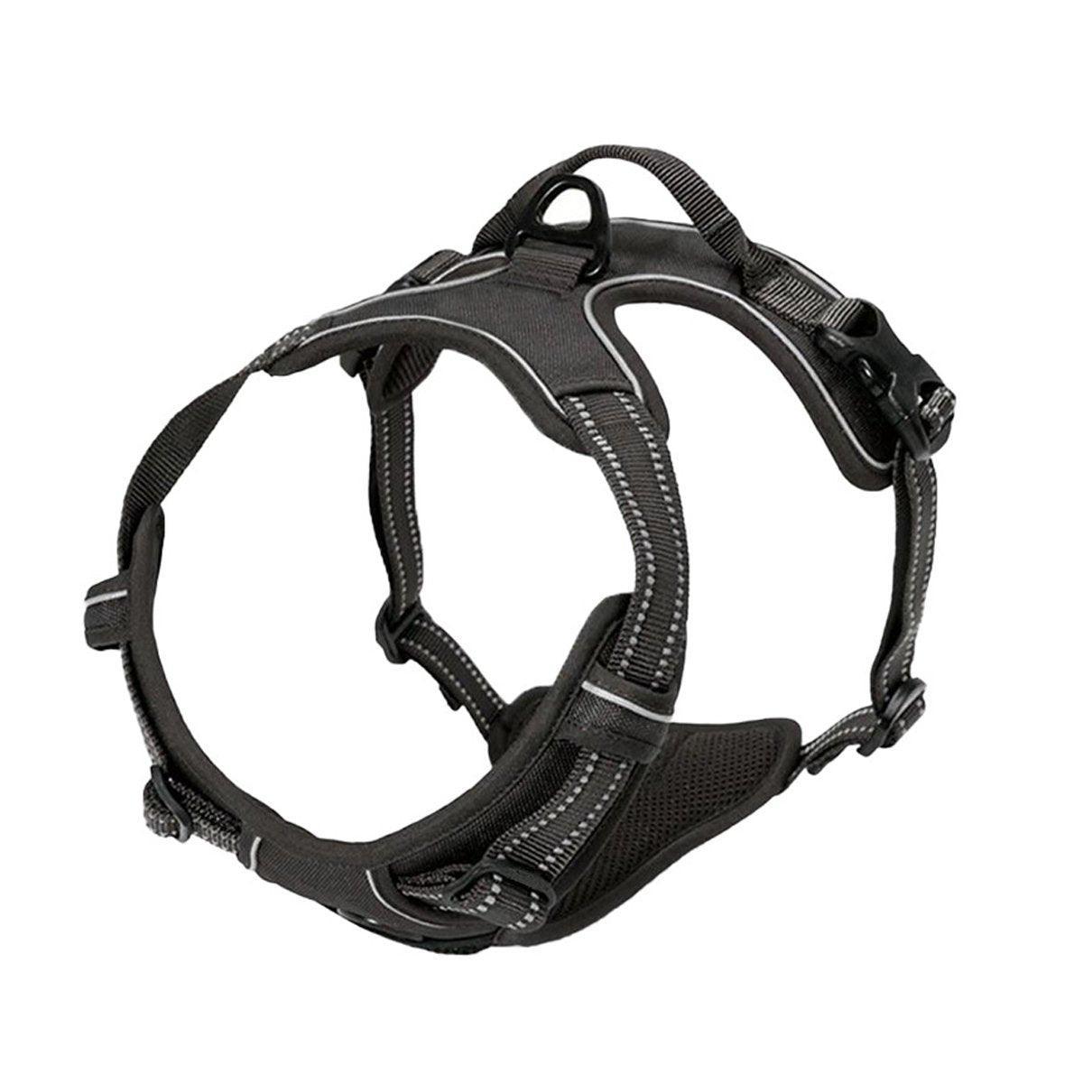 Adjustable No-Pull Dog Harness Vest S-XL Reflective Pet Training Outdoor Handle - Red-XL