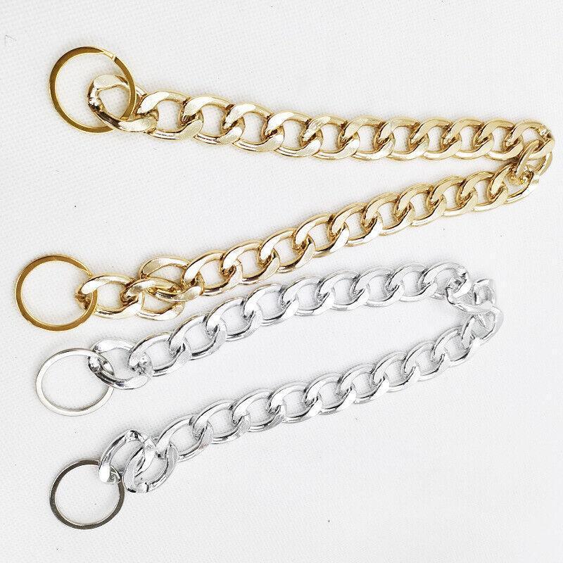 Dog Chain Collar Heavy Duty Choker Double Pet Slip Check Twist Link Chrome Chain Silver - 35CM