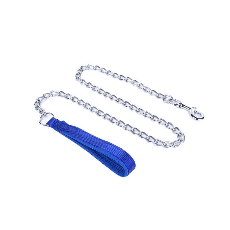 120Cm Pet Dog Puppy Padded Handle Metal Chain Dog Leash - Red
