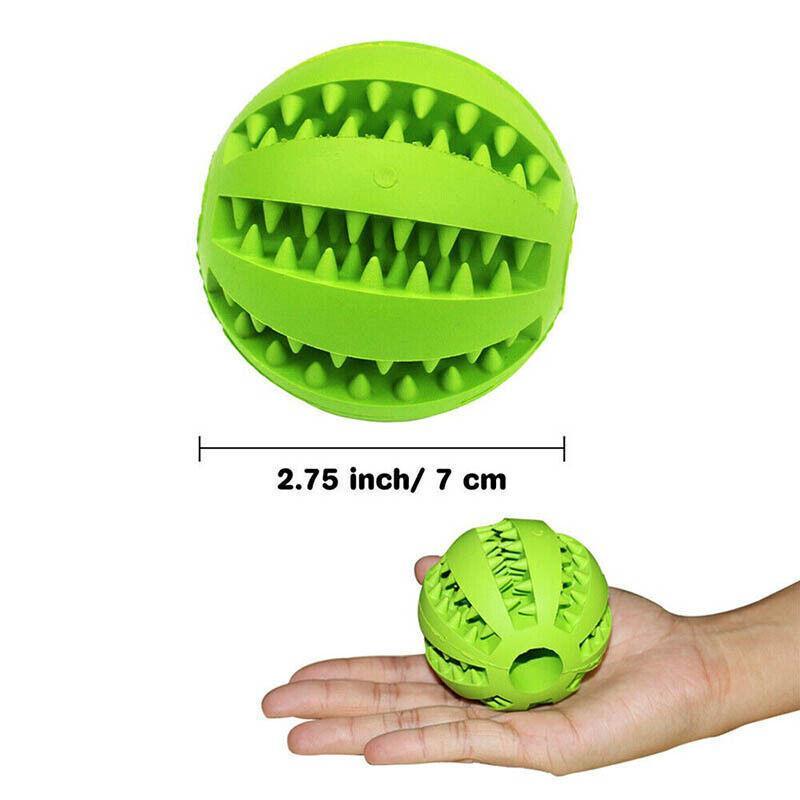 Dog Chew Toy Rubber Ball Treat Dispenser Dental Cleaning Training Play Ball - Dark Blue Spherical (Large)