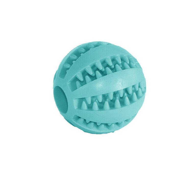 Dog Chew Toy Rubber Ball Treat Dispenser Dental Cleaning Training Play Ball - Green Rugby (11.5CM)