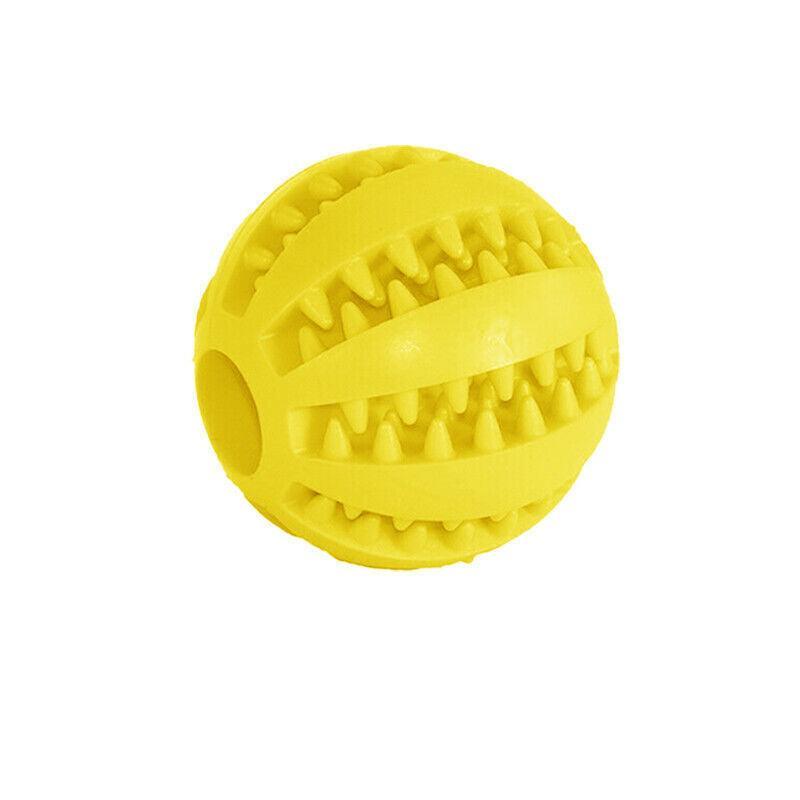 Dog Chew Toy Rubber Ball Treat Dispenser Dental Cleaning Training Play Ball - Red Rugby (11.5CM)