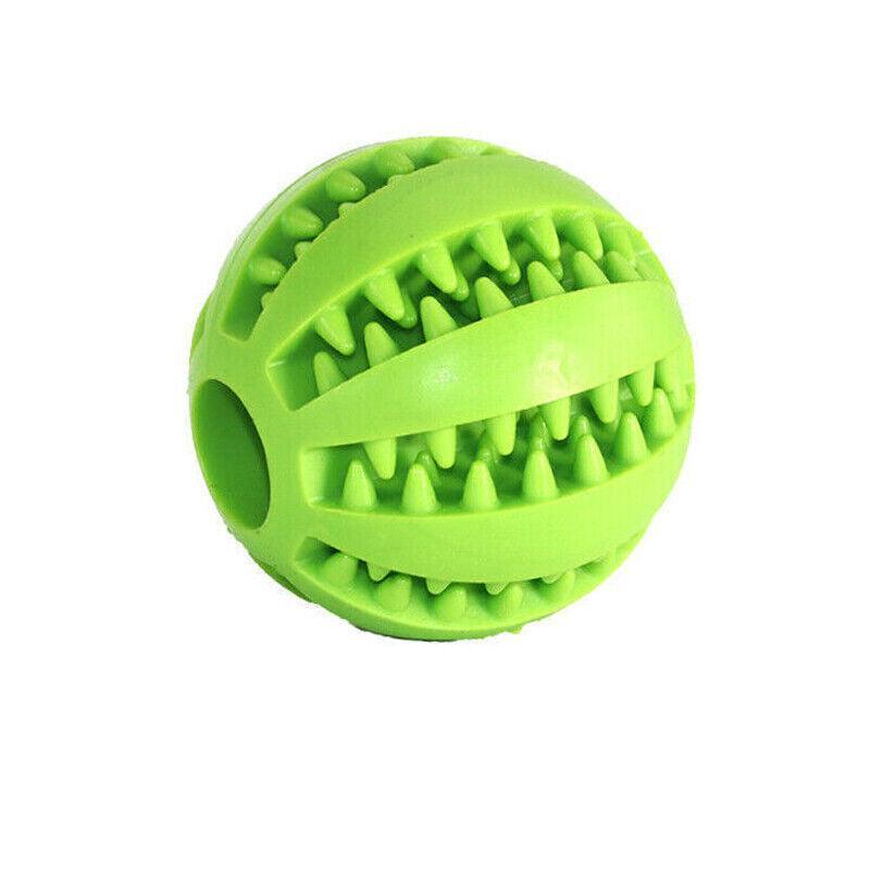 Dog Chew Toy Rubber Ball Treat Dispenser Dental Cleaning Training Play Ball - Red Rugby (11.5CM)