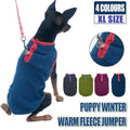 XL Pet Dog Puppy Winter Warm Fleece Jumper Vest Coat Jacket Apparel Clothes - Blue