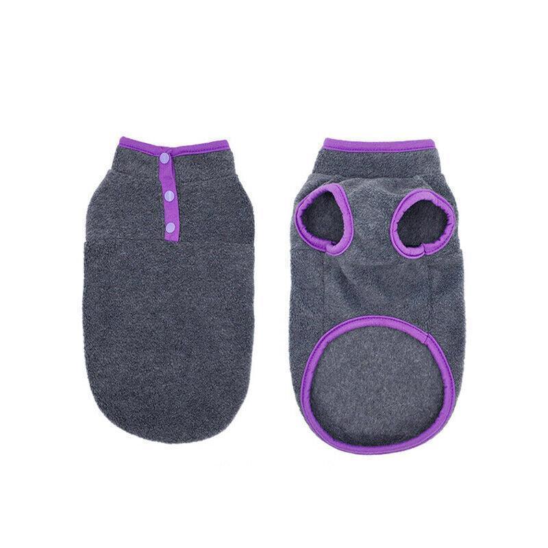 L Pet Dog Puppy Winter Warm Fleece Jumper Vest Coat Jacket Apparel Clothes Outdoor - Pink