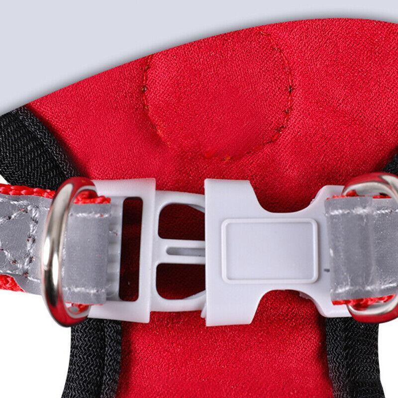 Dog Harness Cat Lead Puppy Leash Vest Mesh Breathe Adjustable Braces Small Pet Red - L